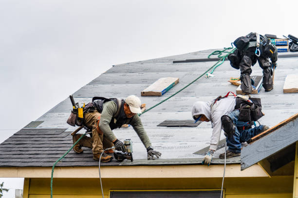 Professional Gutter Installation technician working in Baden, PA